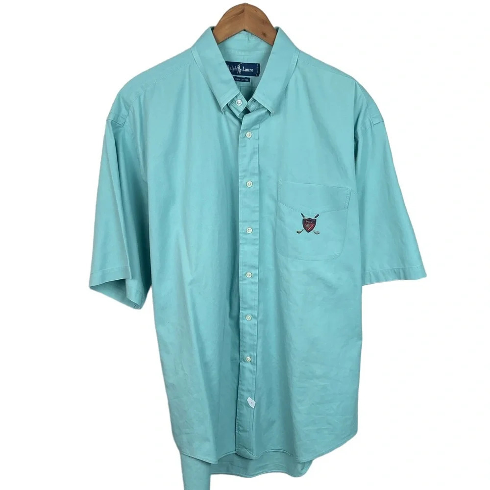 BF890 Vintage Mens Polo Ralph Lauren GOLF Designer Button Down Shirt XL